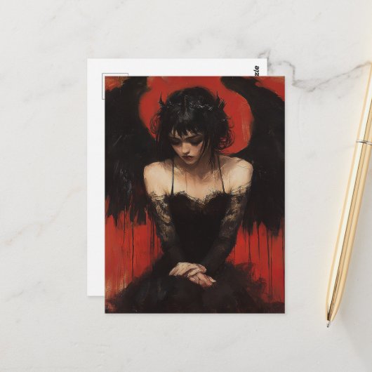Dark Angel Postkarte (Vorderseite/Rückseite Beispiel)