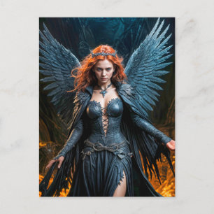 Dark Angel Queen in Candlelit Hall Postkarte