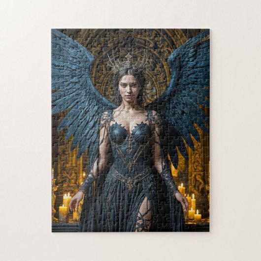 Dark Angel Queen in Candlelit Hall Puzzle (Vertikal)
