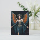 Dark Angel Queen with Red Wings Postkarte (Stehend Vorderseite)
