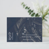 Dark Angel Wings Gothic Glam Chic Party RSVP Card (Stehend Vorderseite)