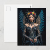 Dark Angel with Crown and Roses Postkarte (Vorne/Hinten)