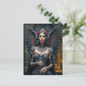 Dark Angel with Crown and Roses Postkarte (Stehend Vorderseite)
