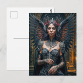 Dark Angel with Crown and Roses Postkarte (Vorne/Hinten)