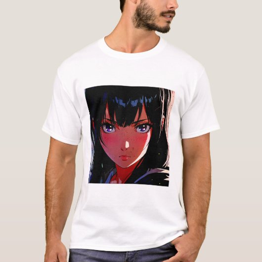 Dark Anime Character Portrait - Intensive Ästhetik T-Shirt (Vorderseite)