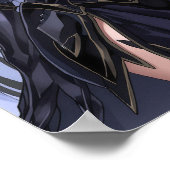 Dark Anime Enchantress in Black Armor Poster (Ecke)