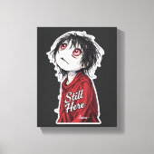 Dark Anime  "Still Here" Aesthetic Gothic Illustra Leinwanddruck (Vorderseite)