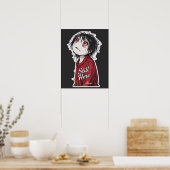Dark Anime "Still Here" Aesthetic Gothic Illustra Poster (Küche)
