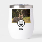 Dark Antelope Silhouette Monogram Foto (Vorderseite)