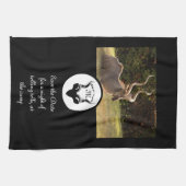 Dark Antelope Silhouette Monogram Foto Geschirrtuch (Horizontal)