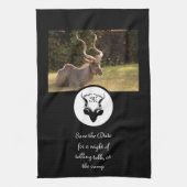 Dark Antelope Silhouette Monogram Foto Geschirrtuch (Vertikal)