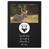 Dark Antelope Silhouette Monogram Foto Klemmbrett (Rückseite)