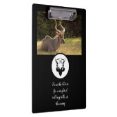 Dark Antelope Silhouette Monogram Foto Klemmbrett (Rechts)