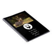 Dark Antelope Silhouette Monogram Foto Notizblock (Rechte Seite)