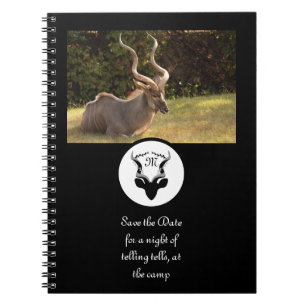 Dark Antelope Silhouette Monogram Foto Notizblock