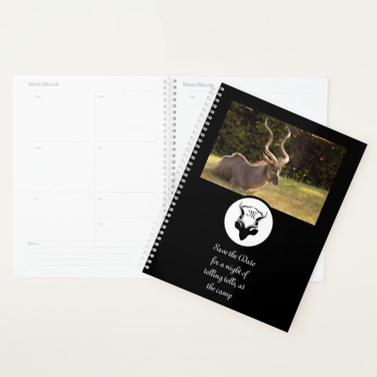 Dark Antelope Silhouette Monogram Foto Planer (Anzeige)