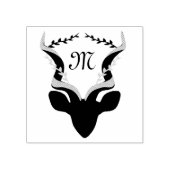 Dark Antelope Silhouette Monogram Gummistempel (Prägung)