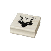 Dark Antelope Silhouette Monogram Gummistempel (Stempel)