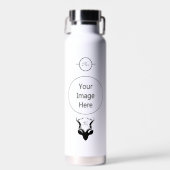 Dark Antelope Silhouette Monogram Trinkflasche (Vorne)