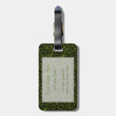 Dark Apple Green Glitzer Gepäckanhänger (Rückseite vertikal)
