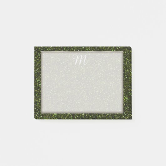 Dark Apple Green Glitzer Post-it Klebezettel (Vorderseite)