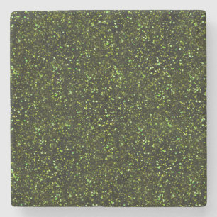 Dark Apple Green Glitzer Steinuntersetzer