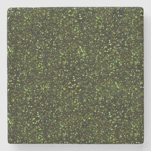 Dark Apple Green Glitzer Steinuntersetzer (Vorderseite)