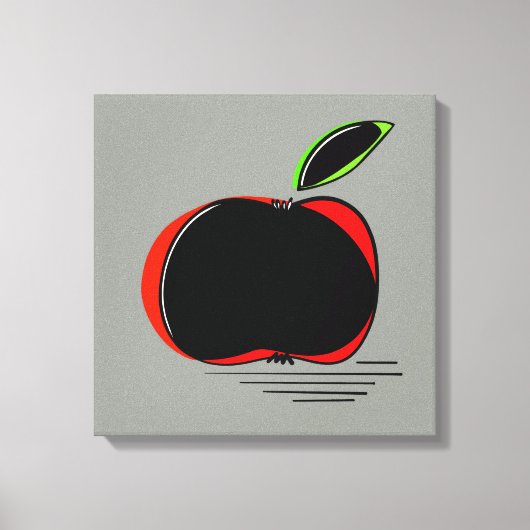 Dark Apple – Minimal Graphic Art Leinwanddruck (Vorderseite)