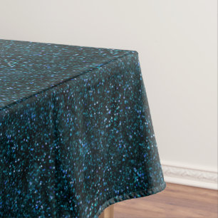 Dark Aqua Aquamarin Blue Glitzer Tischdecke