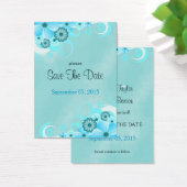 Dark Aqua Blue Floral Wedding Mini retten Termine (Schreibtisch)