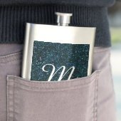 Dark Aqua Blue Glitzer Flachmann (Beispiel)