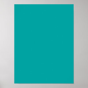 Dark Aqua Blue Green Fashion Color Trend anpassen Poster