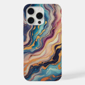 Dark Aqua Blue Lila Pink Gold Marmor Art Muster iPhone Hülle (Rückseite)