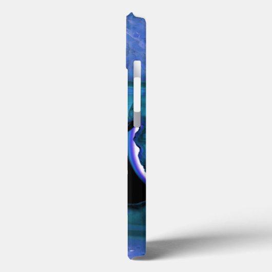 Dark Aquamarin Agate Geode Monogram Case-Mate iPhone Hülle (Rückseite / Links)