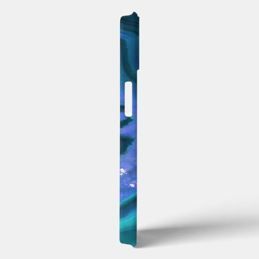 Dark Aquamarin Agate Geode Monogram Case-Mate iPhone Hülle (Rückseite / Rechts)