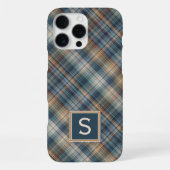 Dark Aquamarin Blue Beige Tan Kariert Gingham Patt iPhone Hülle (Rückseite)