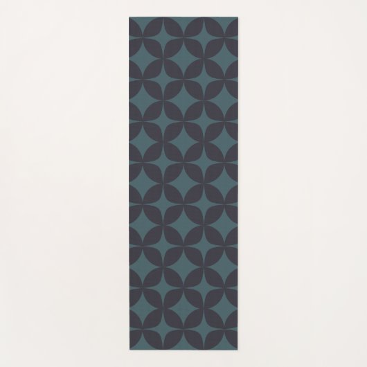 Dark Aquamarin Blue Simple Geometric Pattern Yogamatte (Vorderseite)