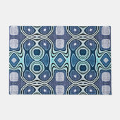 Dark Aquamarin Blue Violet Türkis Orient Tribal Ar Fußmatte (Vorderseite)