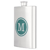 Dark Aquamarin Custom Personalisiert Monogram Flachmann (Links)