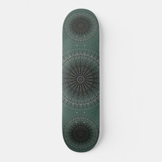 Dark Aquamarin Mandala Skateboard (Vorderseite)