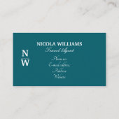 Dark Aquamarin Mountain Logo Travel Agent Visitenkarte (Rückseite)