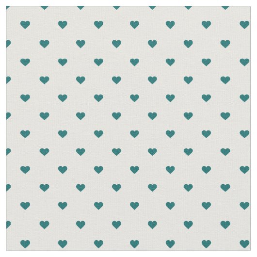 Dark Aquamarin Polka Dot Hearts Stoff (Nahaufnahme)