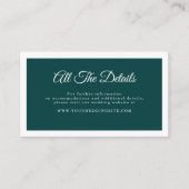 Dark Aquamarin Simple Elegant Script Wedding Detai Begleitkarte (Vorderseite)