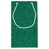 Dark Aquamarin Sparkle Glitzer Gift Bag Kleine Geschenktüte (Rückseite)