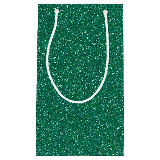 Dark Aquamarin Sparkle Glitzer Gift Bag Kleine Geschenktüte (Vorderseite)