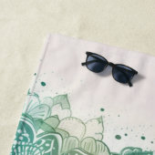 Dark Aquamarin Türkise Mandala Name Strandtuch (Beispiel)