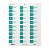 Dark Aquamarin White Gerahmt Initial Monogram (Vorne)