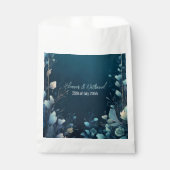 Dark Aquamarine und Aquamarin Blue Floral Wedding Geschenktütchen (Vorderseite)