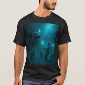 Dark Aquatic Warrior & Sea Beast Fantasy Art T-Shirt (Vorderseite)