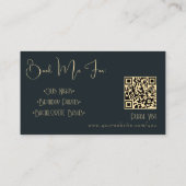 Dark Art Deco QR Code Business Card Visitenkarte (Rückseite)